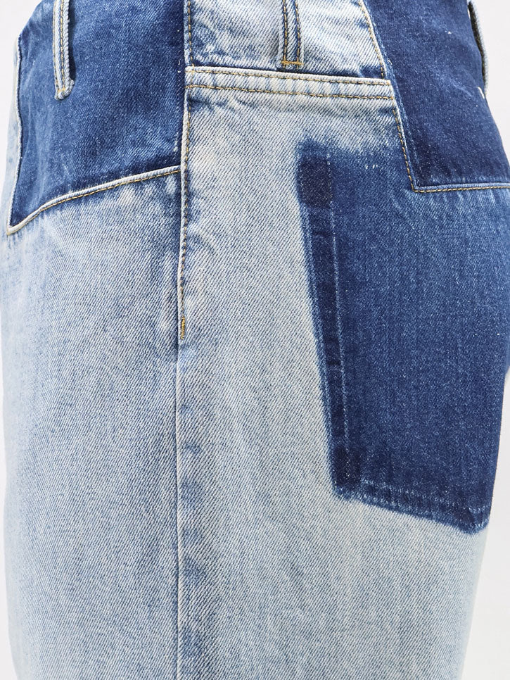 Jeans con effetto patchwork