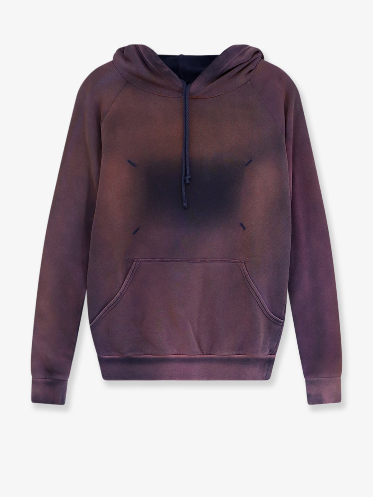 Cotton hoodie with washed-out effect