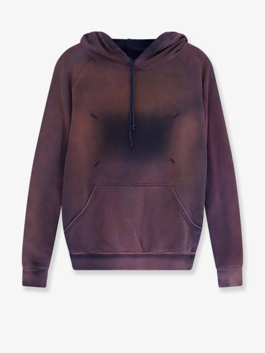 Cotton hoodie with washed-out effect