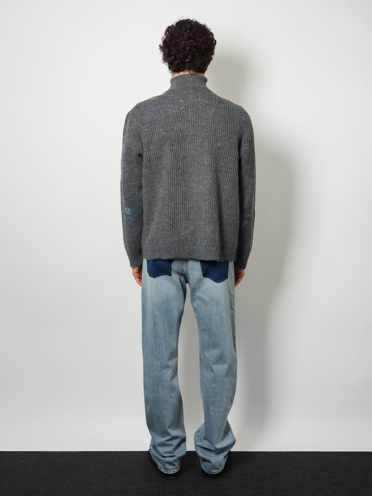 Ribbed linen and wool blend sweater