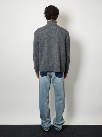 Ribbed linen and wool blend sweater thumbnail