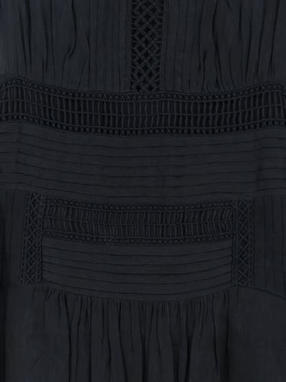 Vestito Pamena in viscosa e lino con ricami thumbnail
