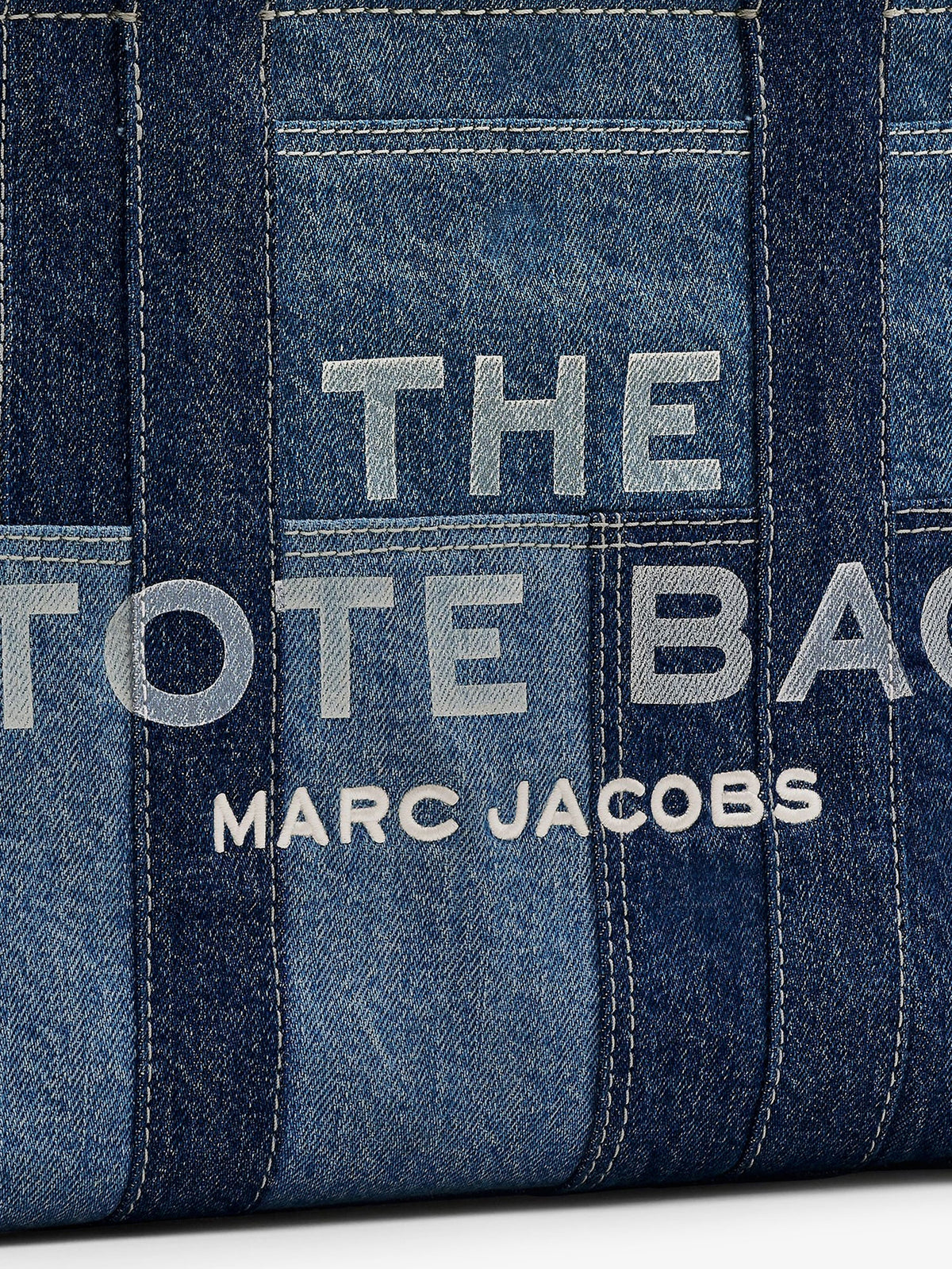 Borsa a mano The denim Medium con stampa logo frontale