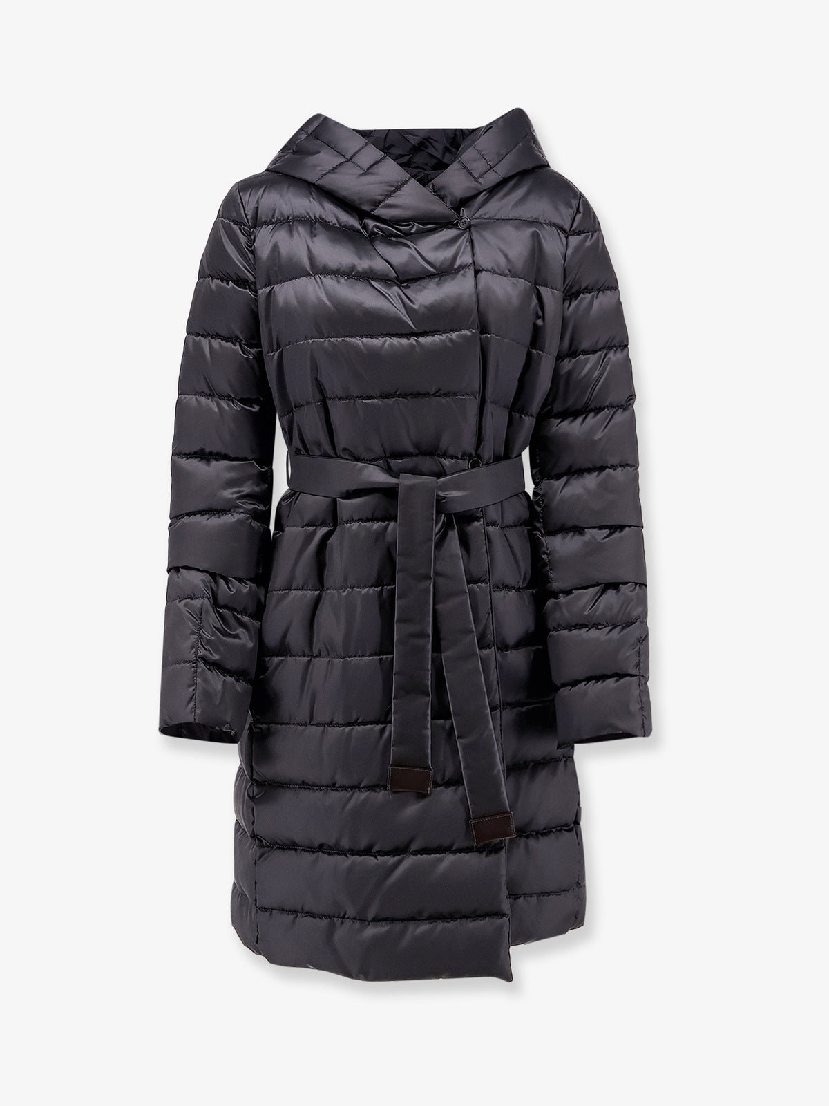Novef The Cube long down jacket with belt