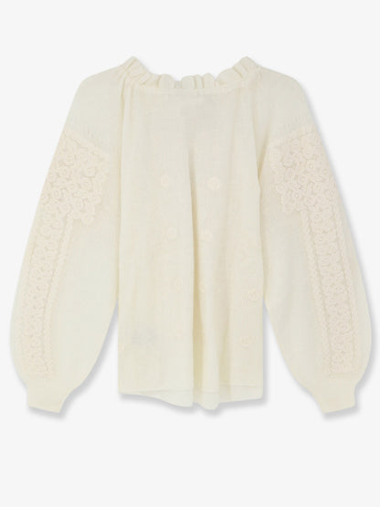 Maglia Appi in lana e alpaca con motivo floreale thumbnail