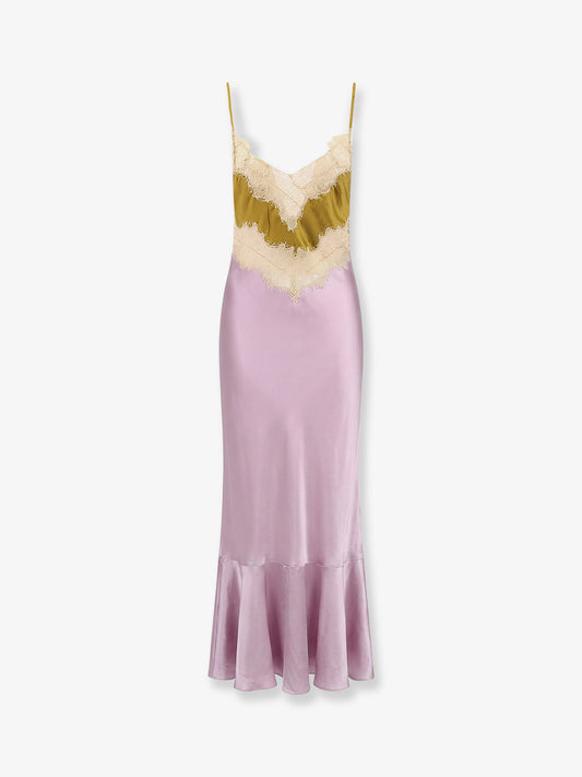 Fina viscose dress with lace profile