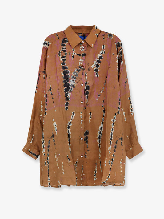 Numar silk shirt with tie-dye pattern