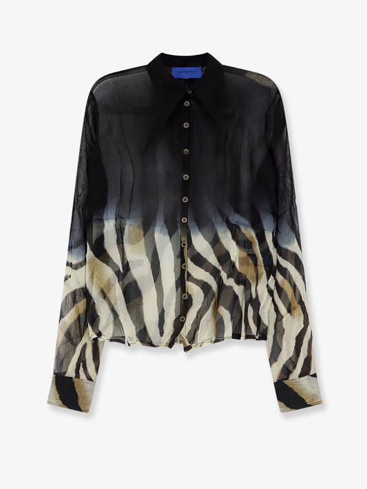 Camicia in viscosa con stampa zebra