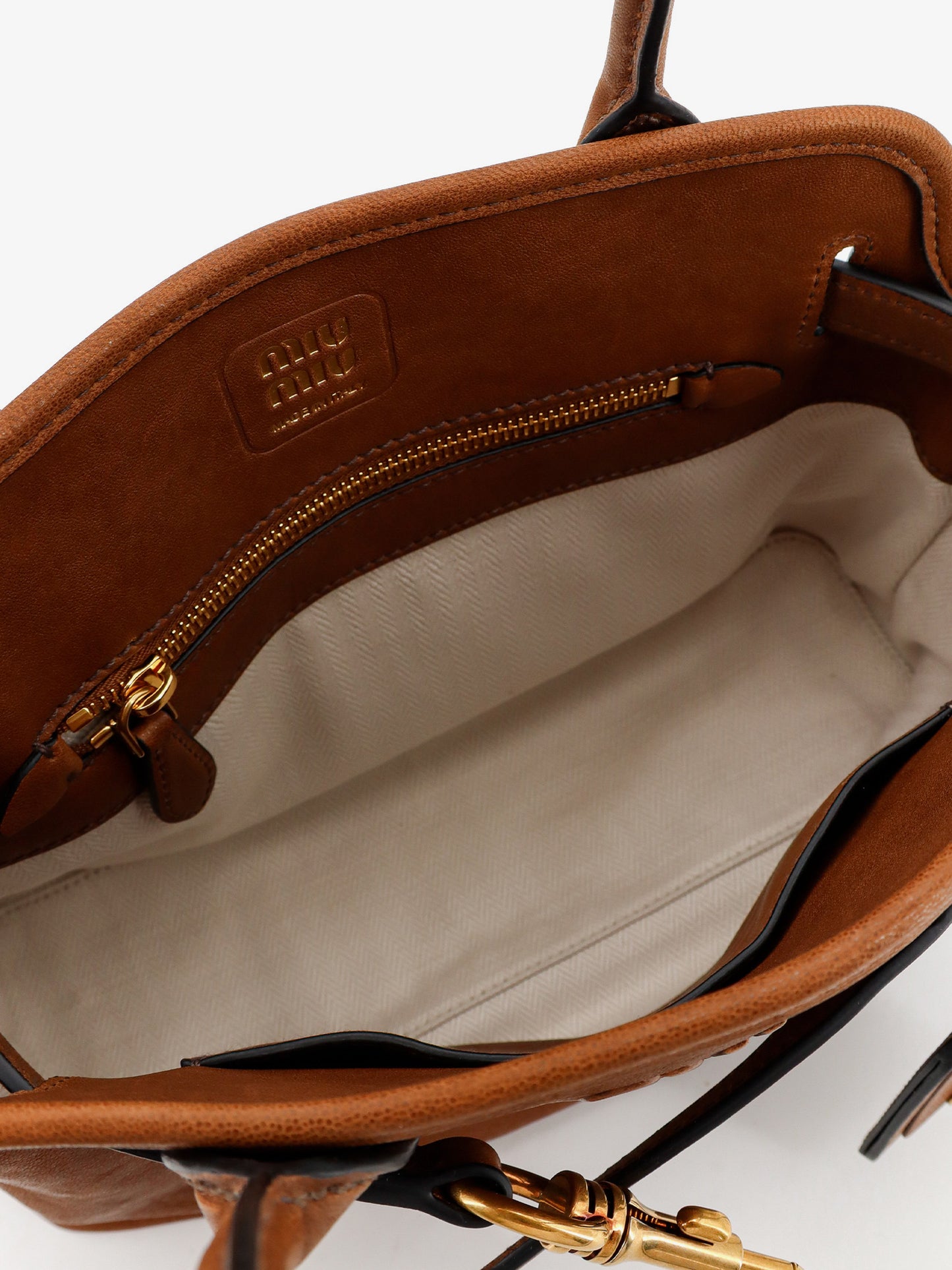 Borsa a mano Aventure in pelle con logo lettering in rilievo