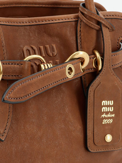 Borsa a mano Aventure in pelle con logo lettering in rilievo thumbnail