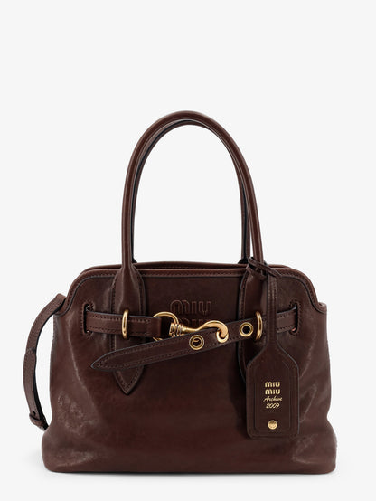 Aventure leather handbag with embossed lettering logo thumbnail