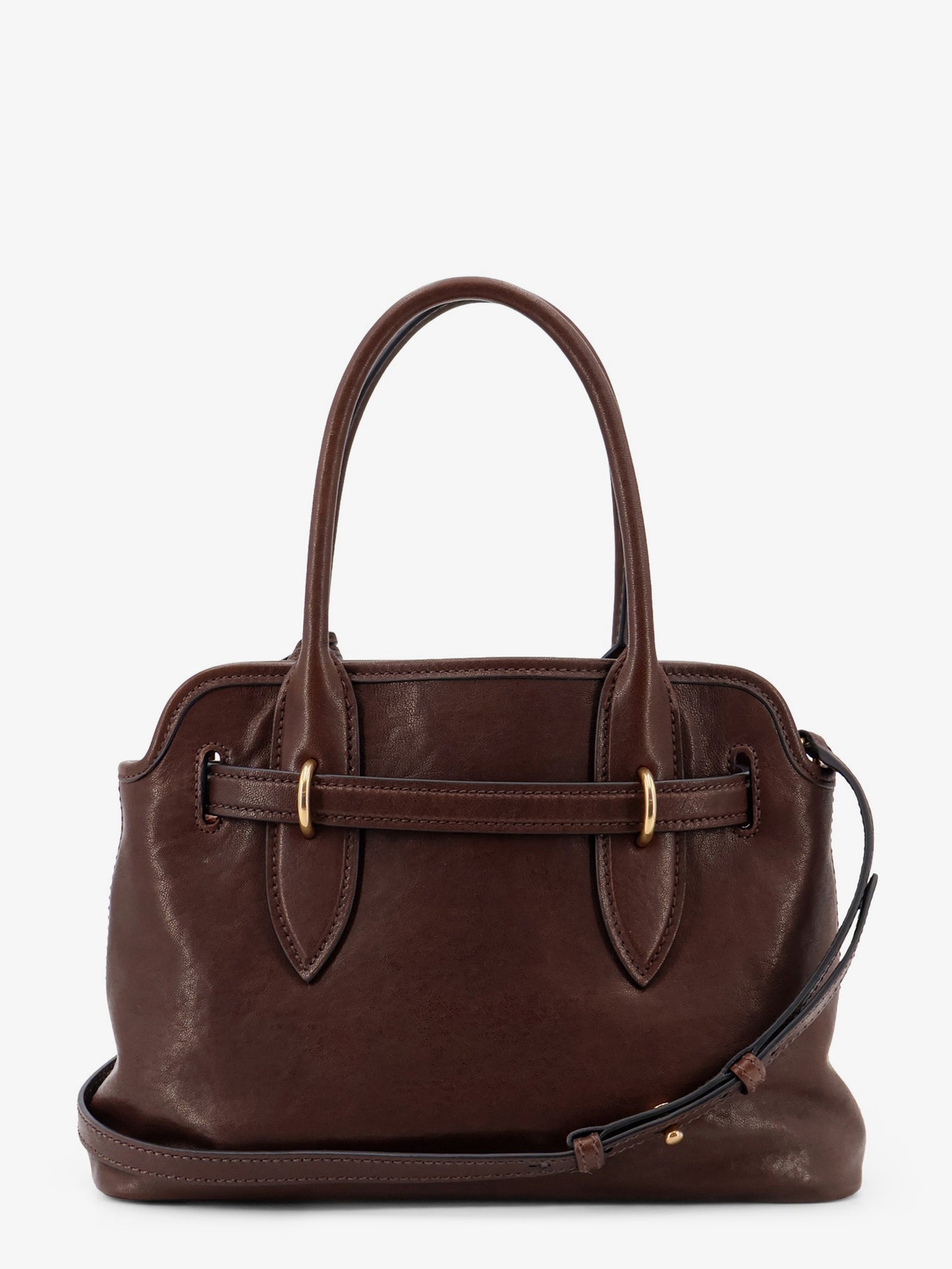 Aventure leather handbag with embossed lettering logo
