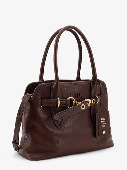 Aventure leather handbag with embossed lettering logo thumbnail