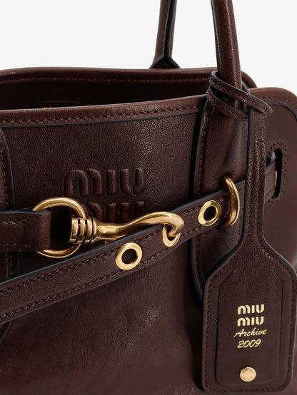 Aventure leather handbag with embossed lettering logo thumbnail