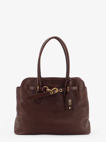 Aventure leather handbag with front lettering logo thumbnail
