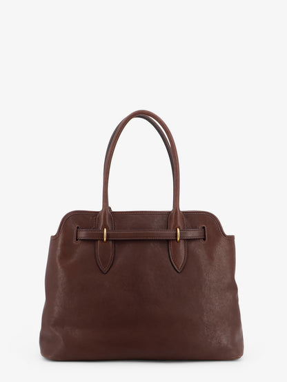 Aventure leather handbag with front lettering logo thumbnail