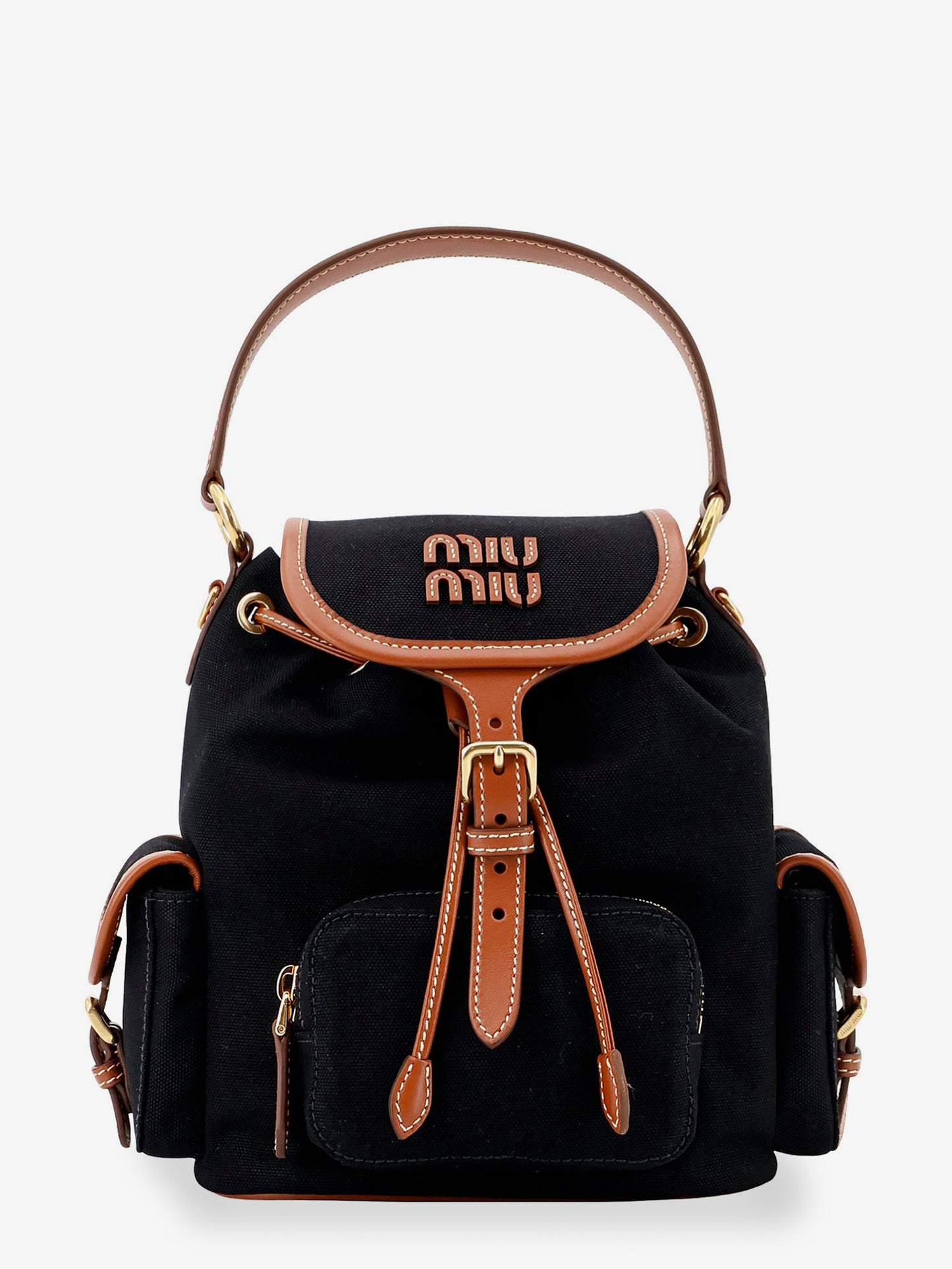 Hemp and leather backpack