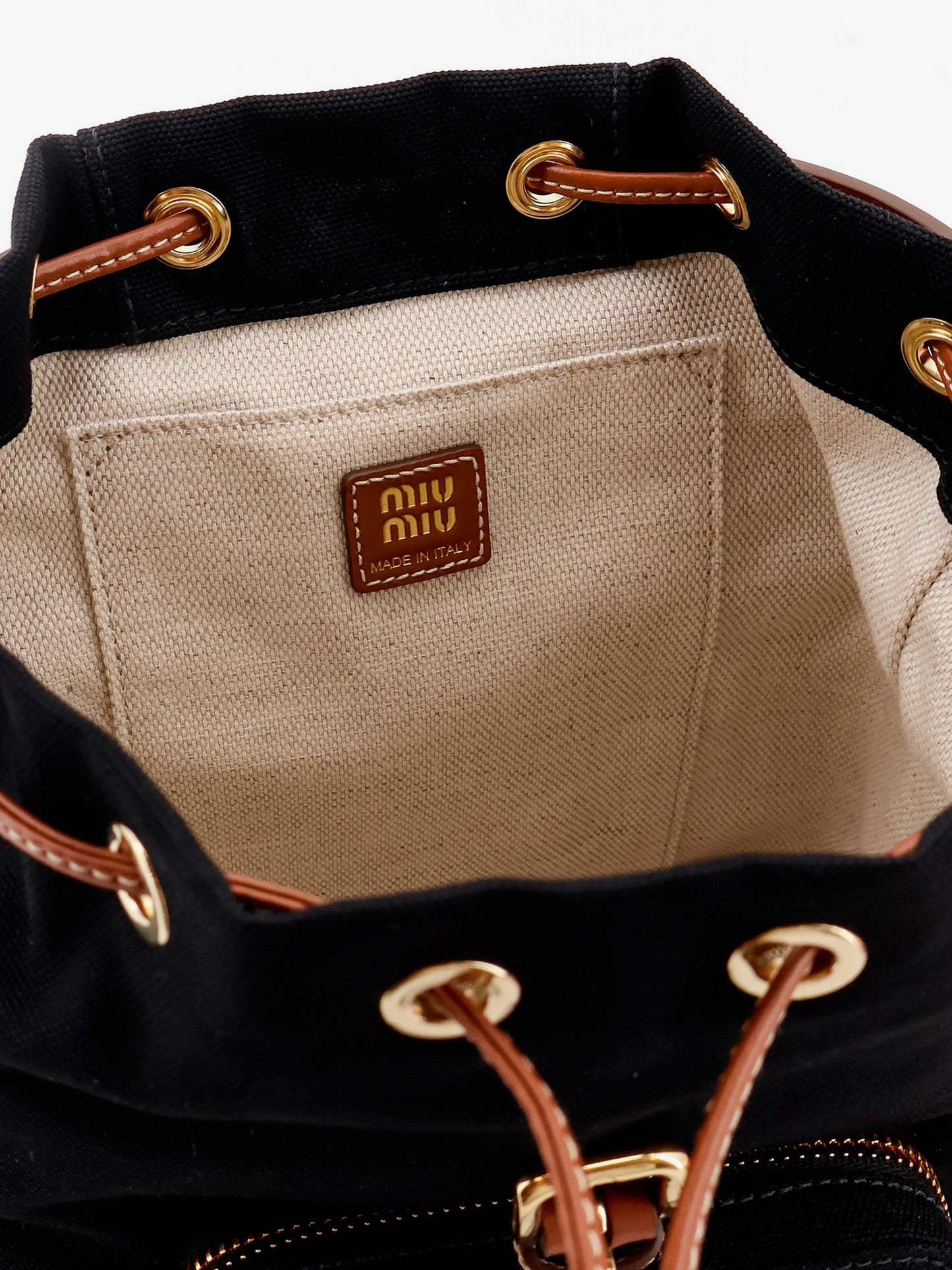 Hemp and leather backpack