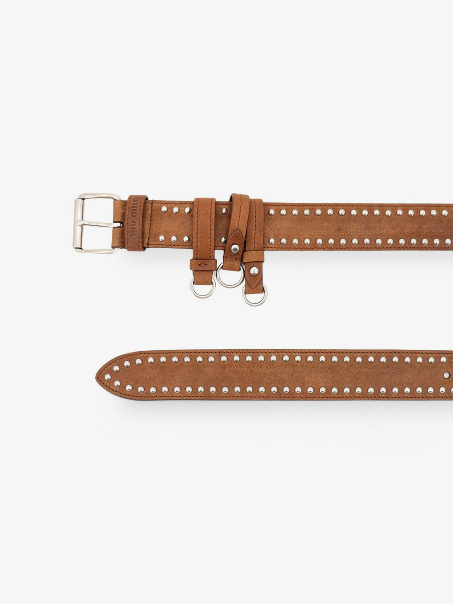 Aviator nappa belt with keychain charm