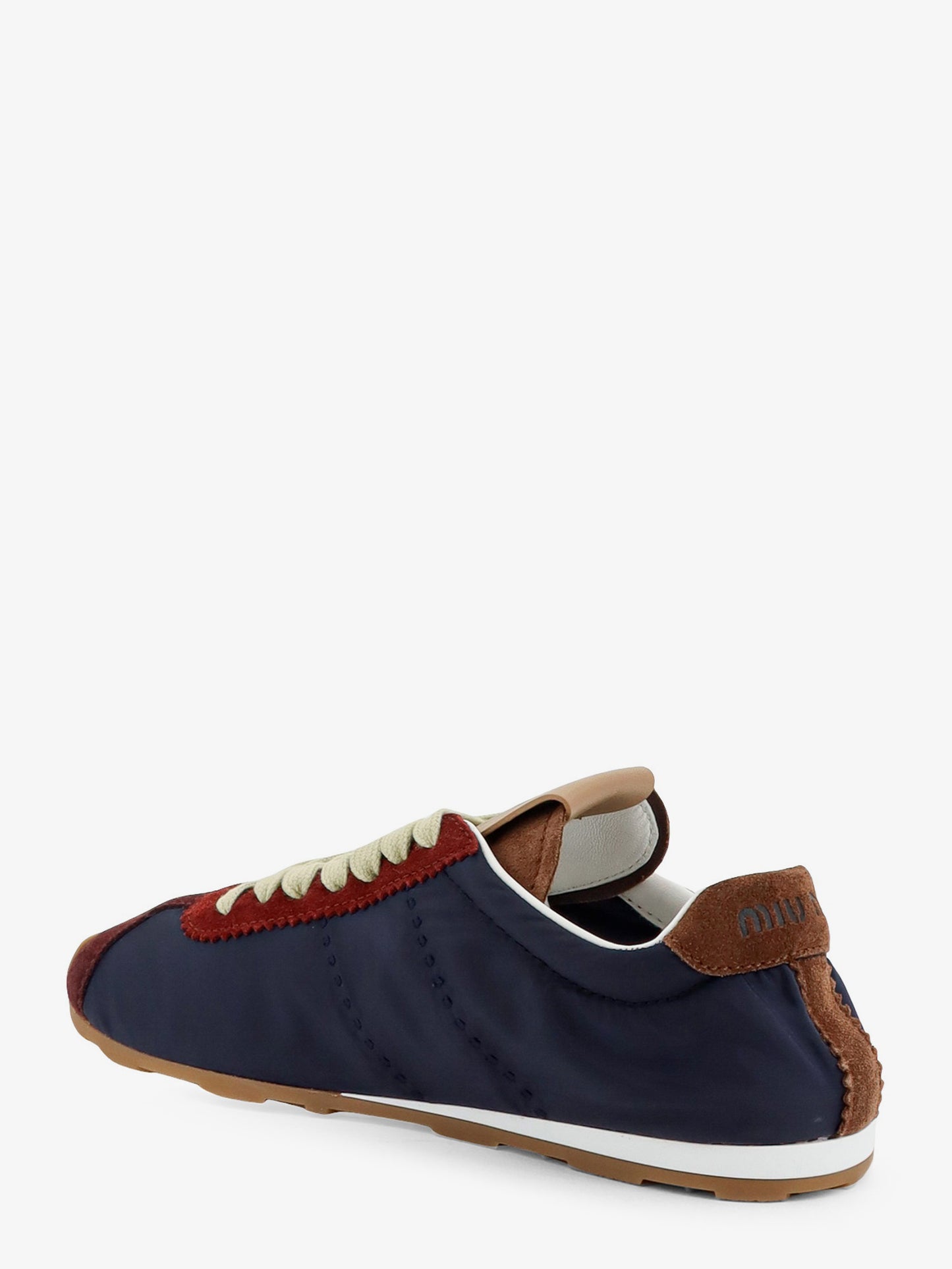 Nylon sneakers with suede inserts