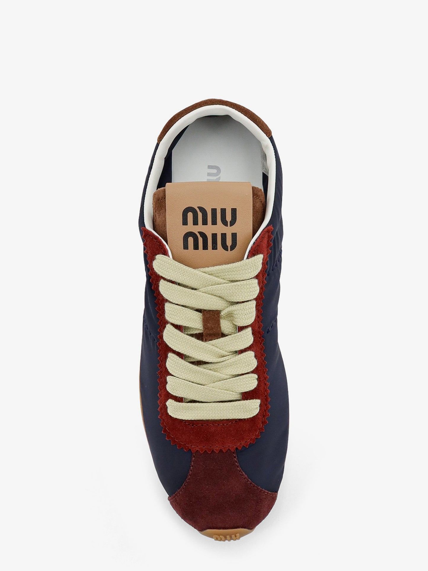 Nylon sneakers with suede inserts