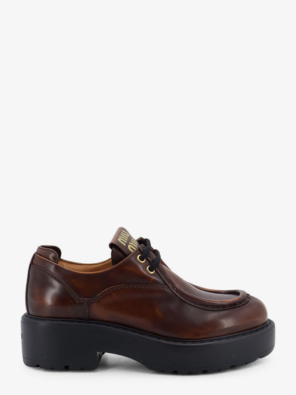 Leather lace-up with front lettering logo thumbnail