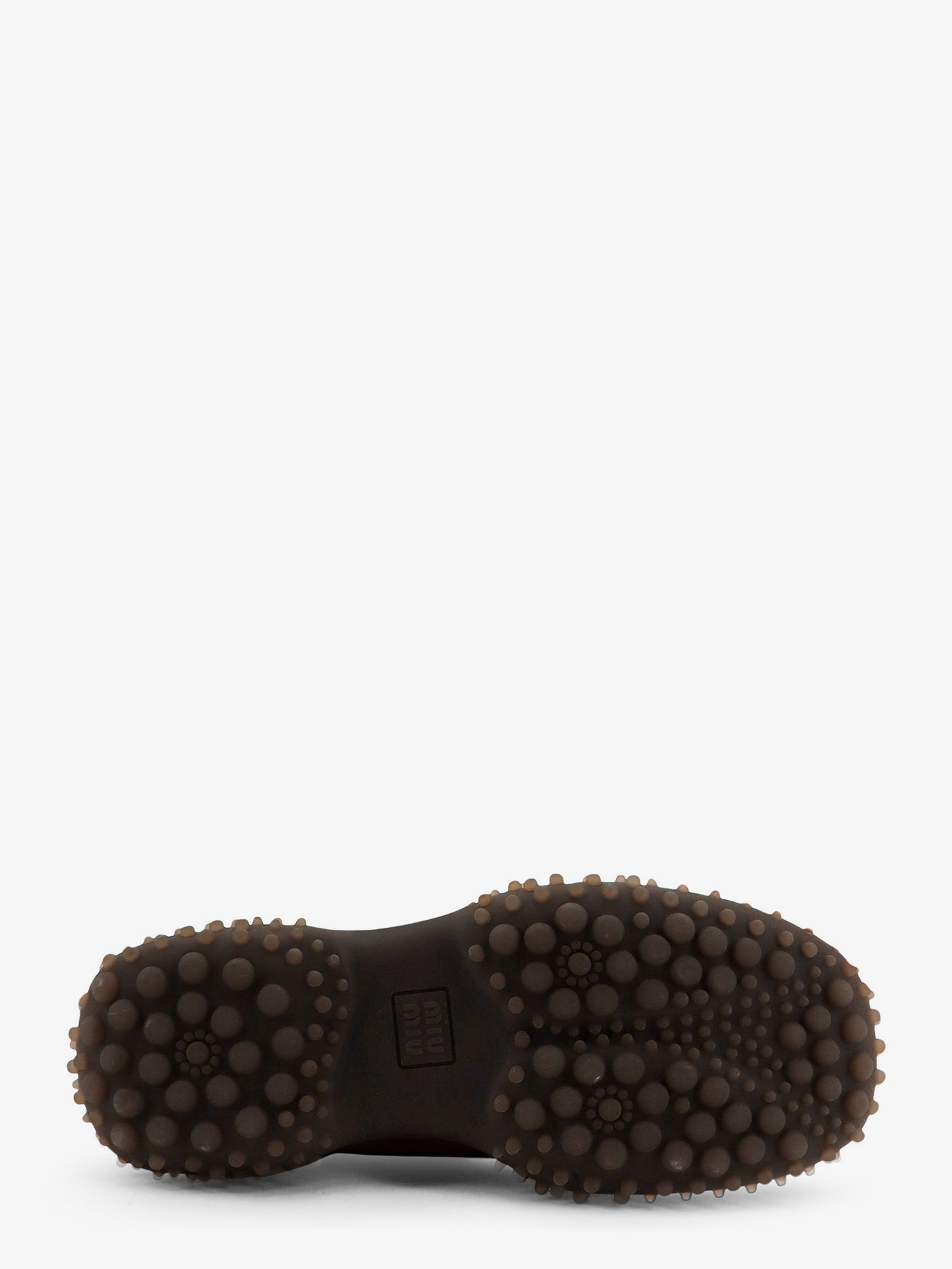 Sabot in pelle con logo lettering in rilievo 