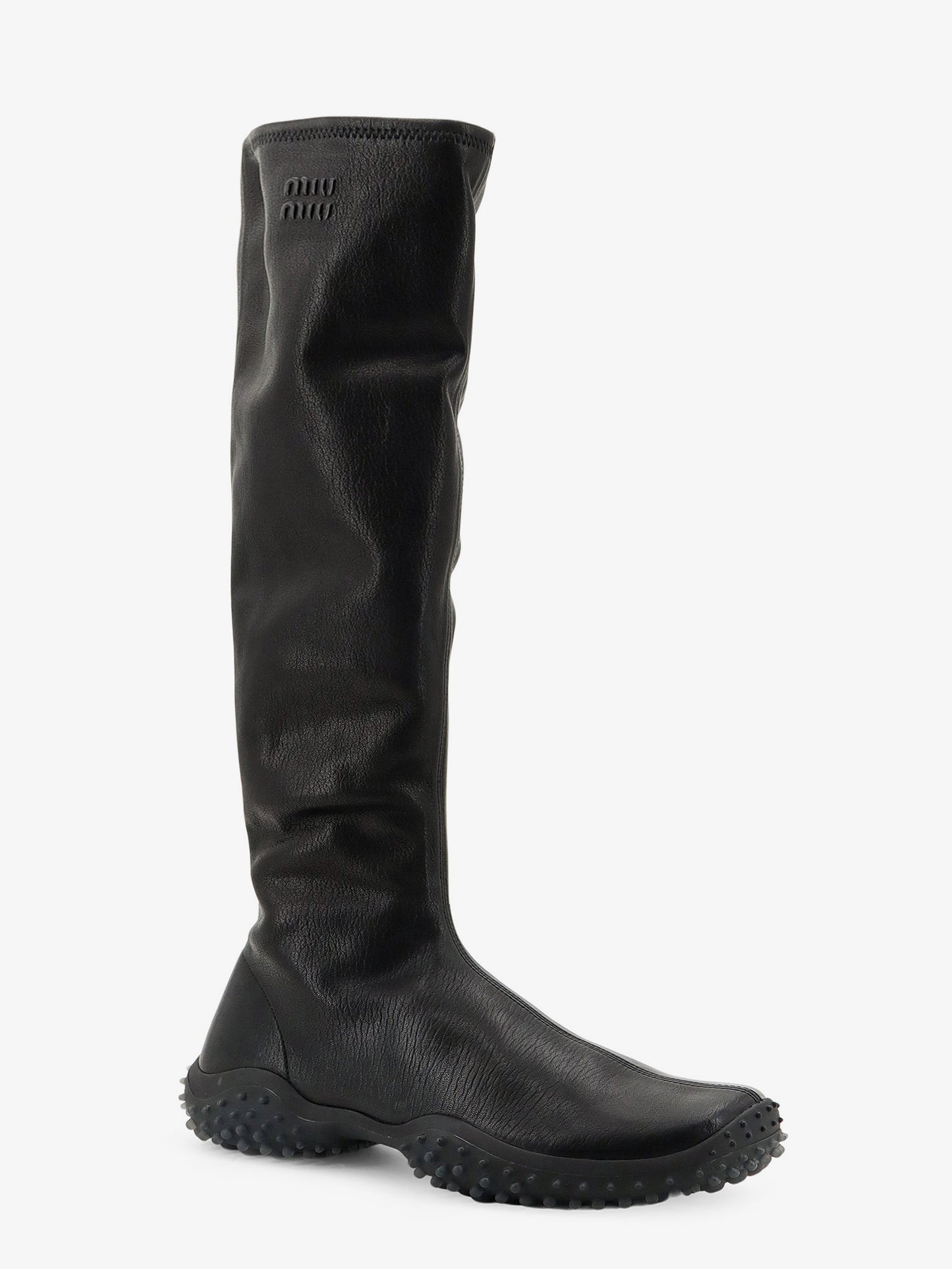 Stretch leather boots