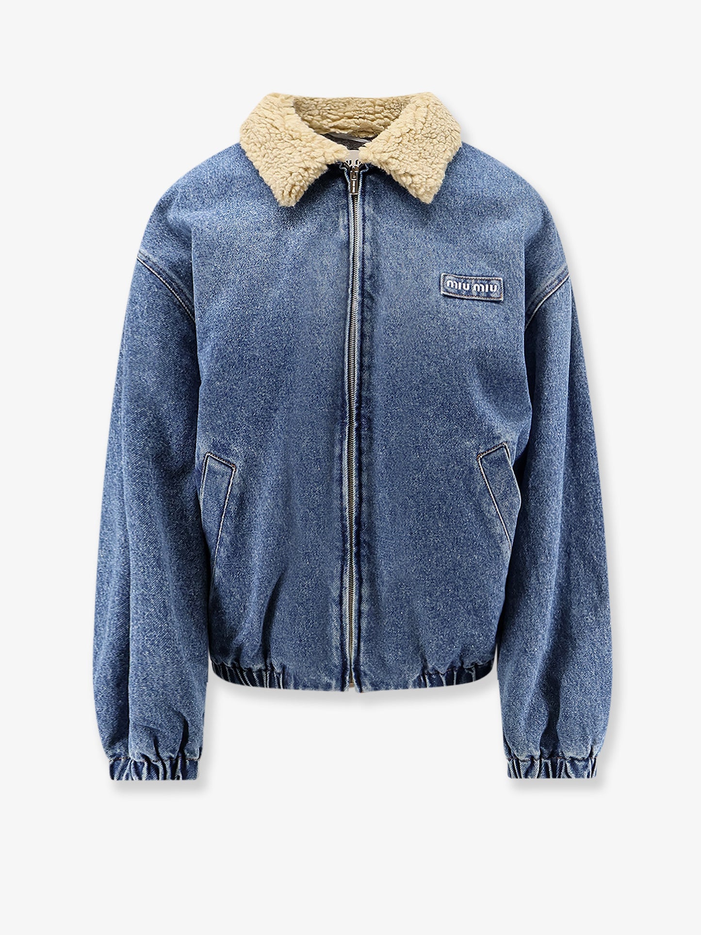Denim Jacket with Lettering Logo patch