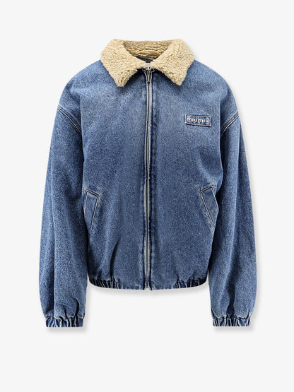 Denim Jacket with Lettering Logo patch thumbnail