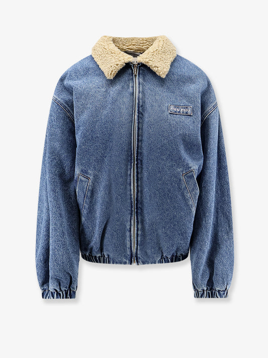 Denim Jacket with Lettering Logo patch