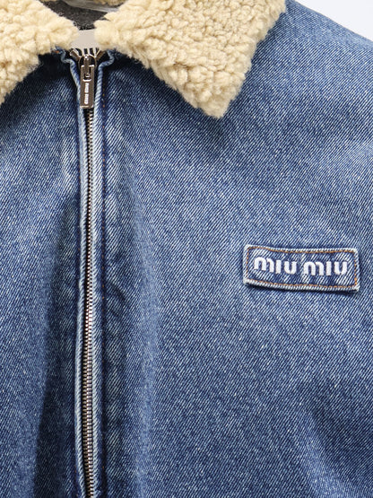 Denim Jacket with Lettering Logo patch thumbnail