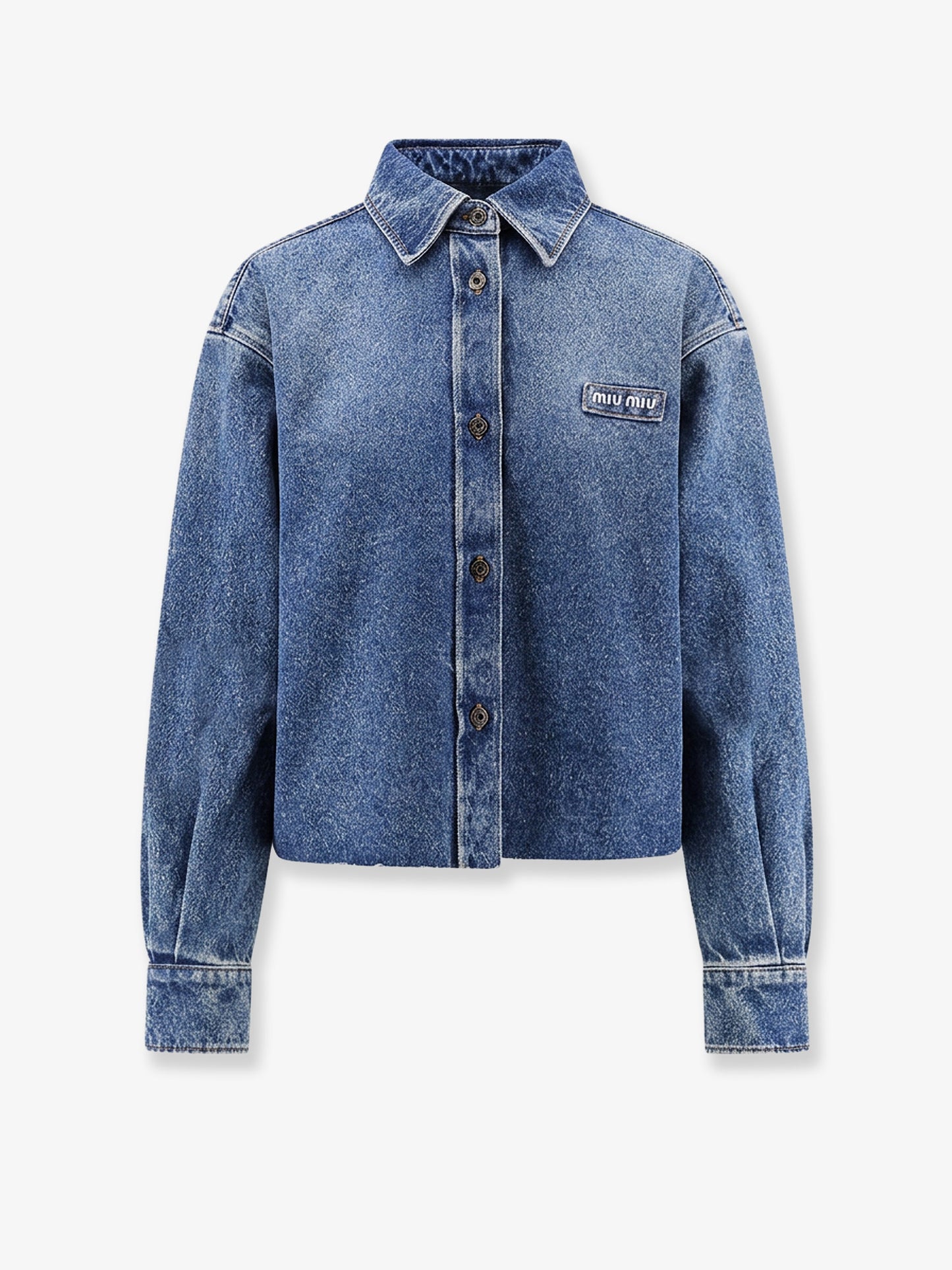 Camicia Denim con Patch Logo