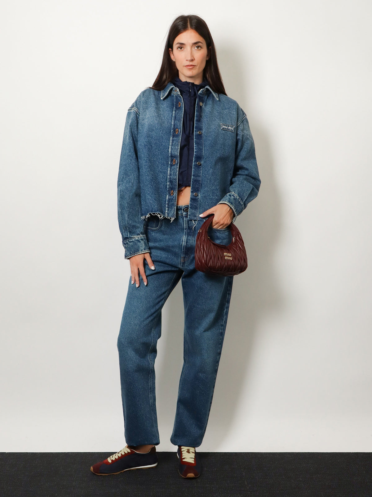 Camicia Denim con Patch Logo