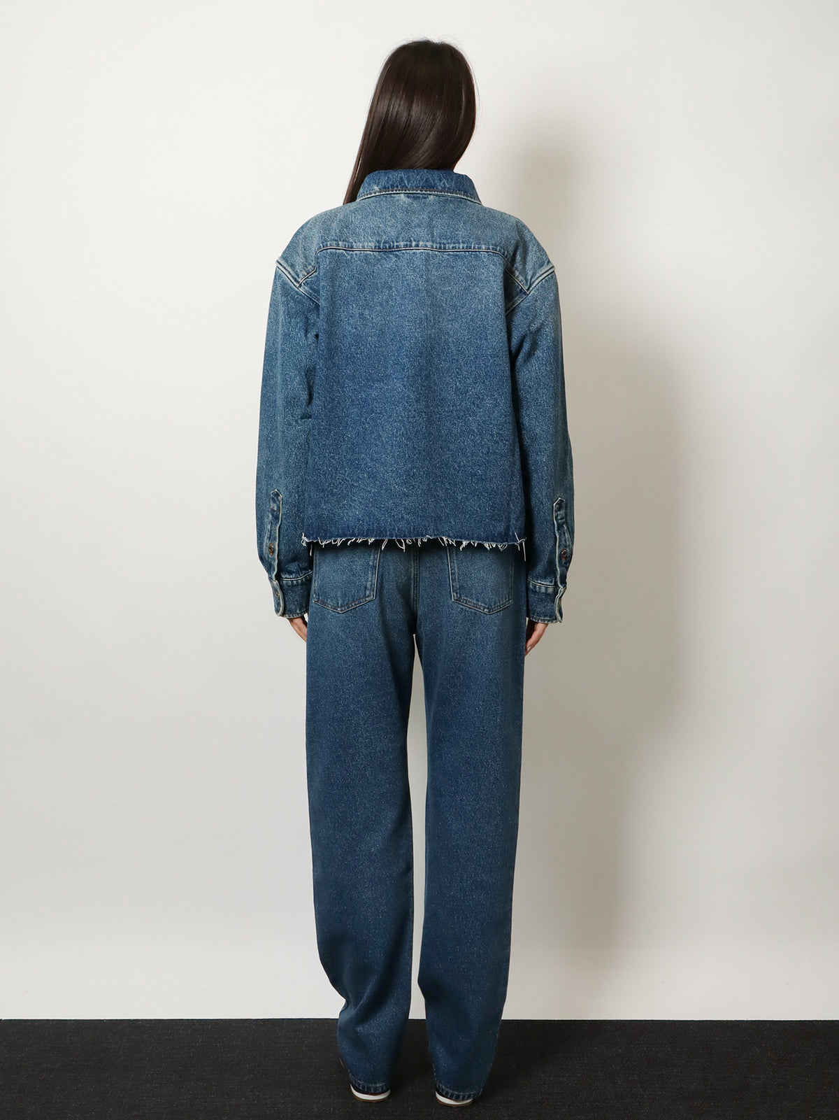 Camicia Denim con Patch Logo