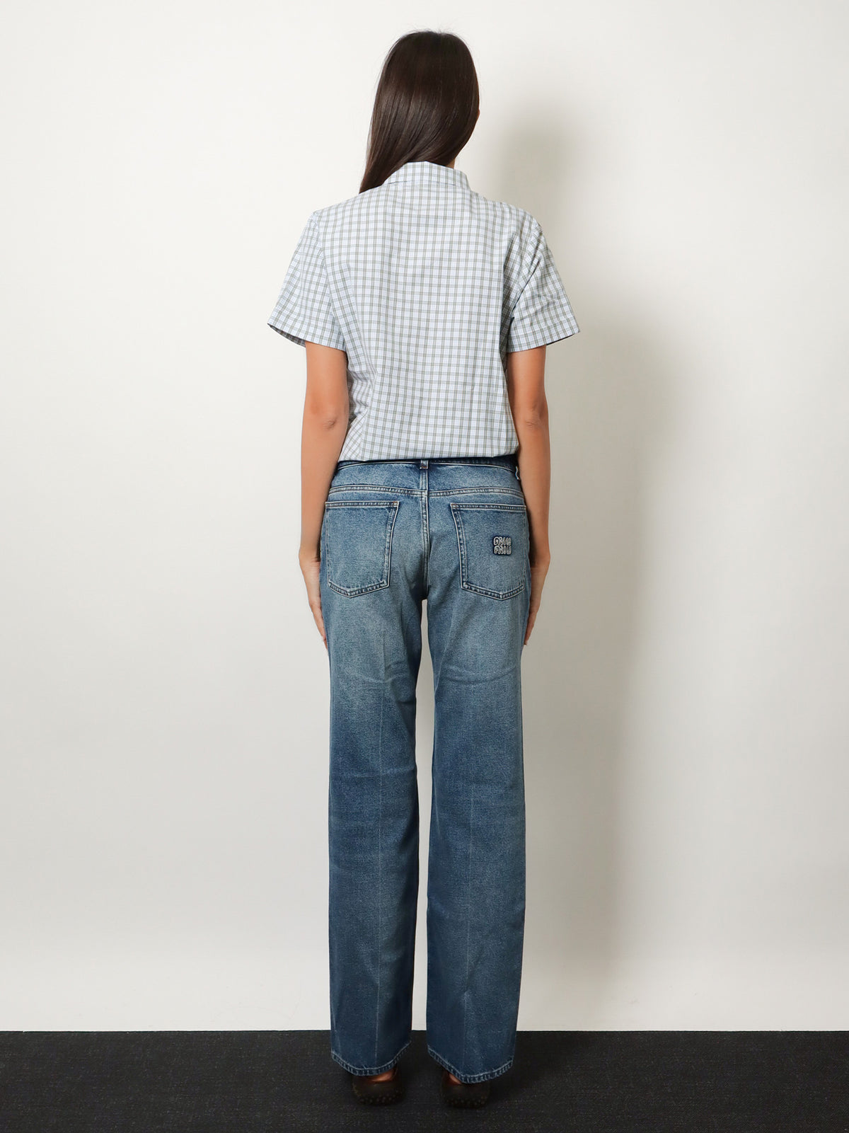 Blue denim jeans