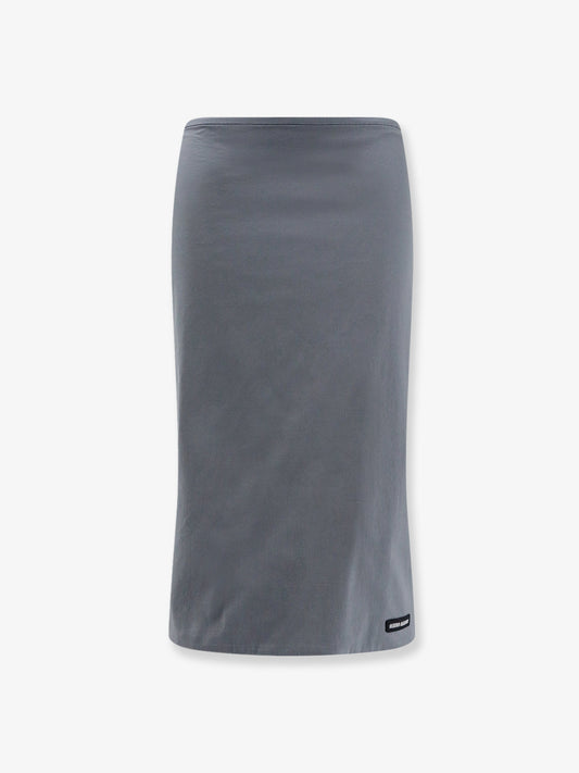 Cotton blend midi skirt