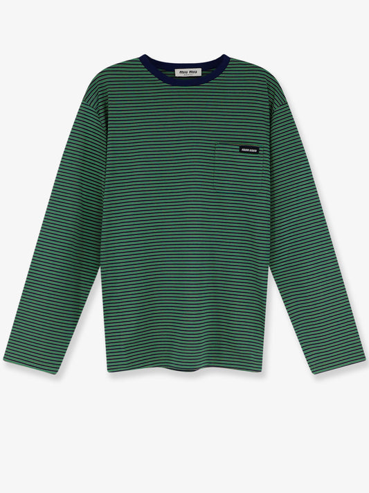 Cotton T-shirt with striped pattern