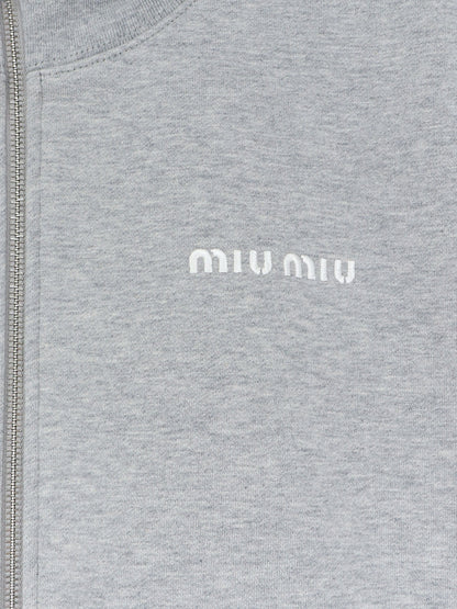 Oversize cotton sweatshirt with zip closure thumbnail