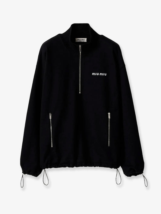 Fleece sweatshirt with Lettering Logo embroidery