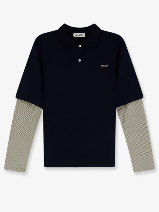 Cotton polo shirt with front embroidered logo