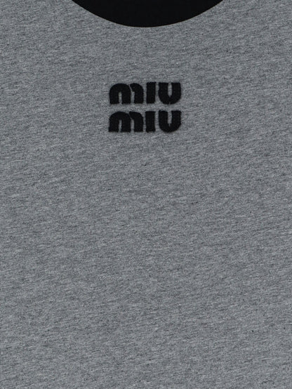 T-shirt in cotone con logo frontale thumbnail