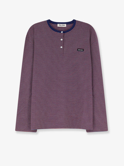 Cotton T-shirt with striped pattern thumbnail