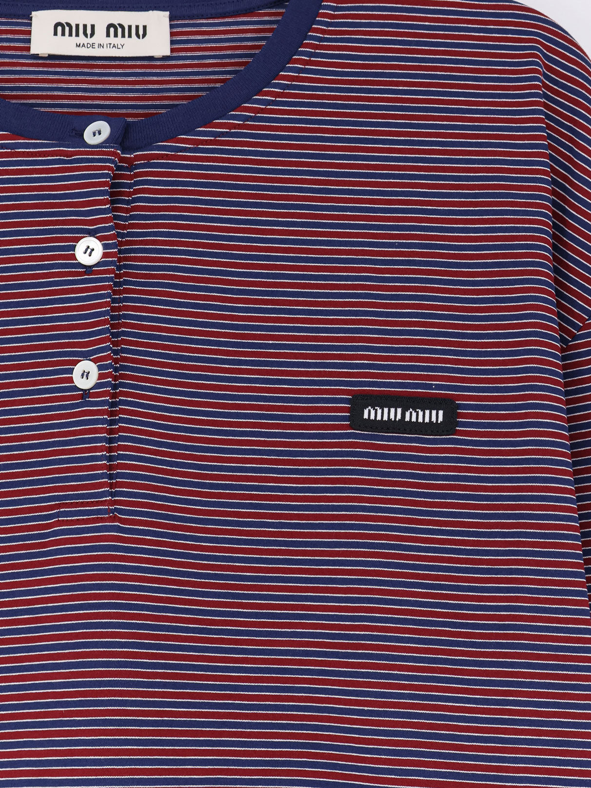 Cotton T-shirt with striped pattern