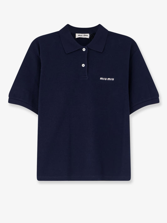 Cotton polo shirt with front embroidered logo