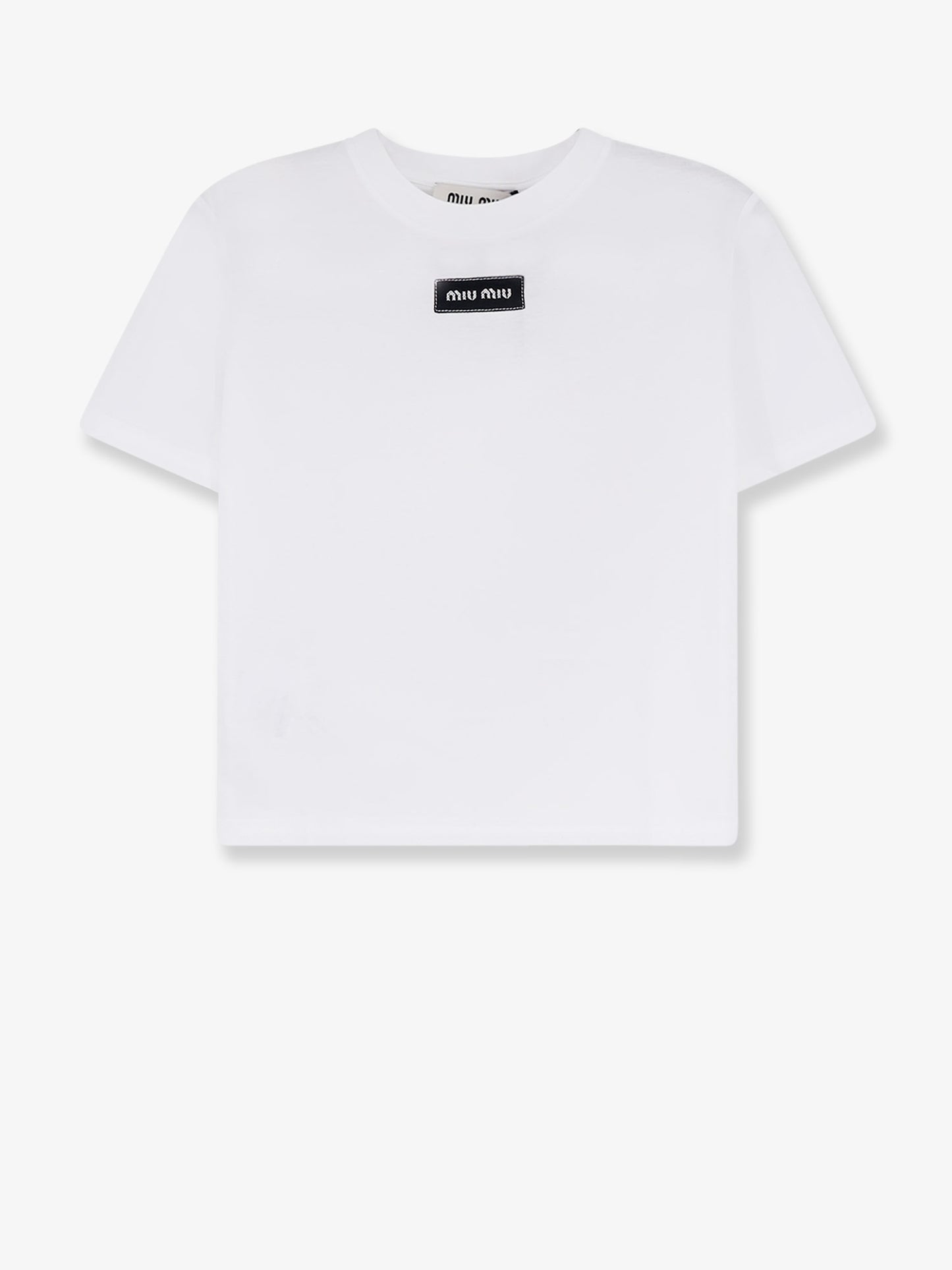 T-shirt in cotone con logo ricamato frontale