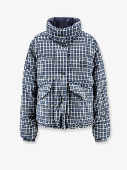 Reversible madras flannel down jacket thumbnail