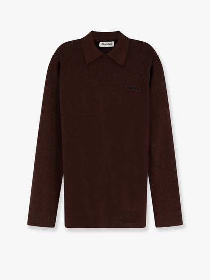 Wool polo shirt with embroidered logo on the front thumbnail