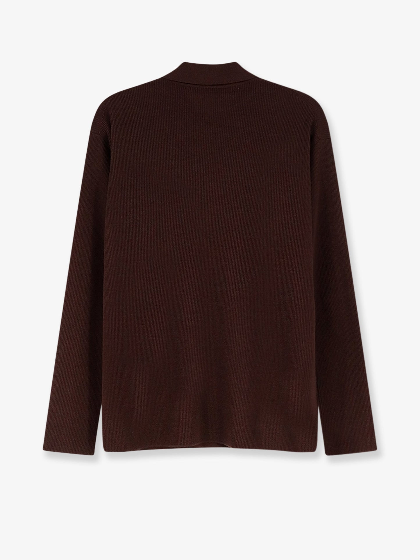 Wool polo shirt with embroidered logo on the front