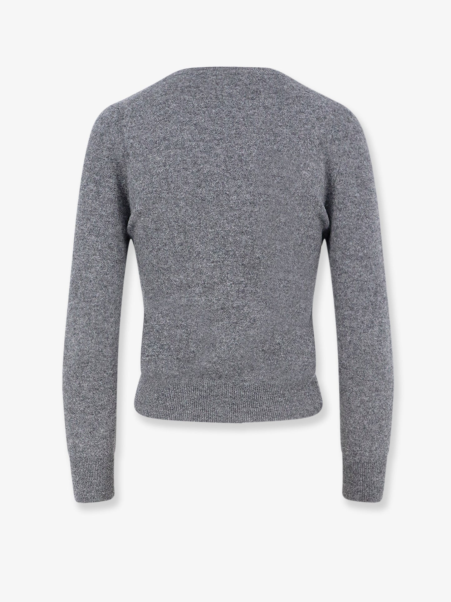 Wool sweater with logo inlay